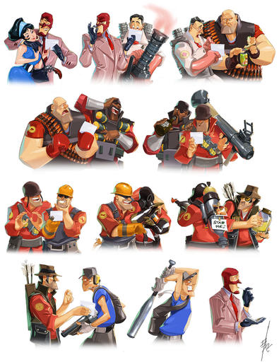 Team Fortress 2 - Naughty Gifts, Angry Sons или TF2 в стиле Бидструпа.